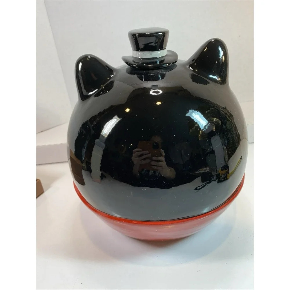 Black Cat Halloween Ceramic Candy Bowl Trick or Treat Party Member's Mark